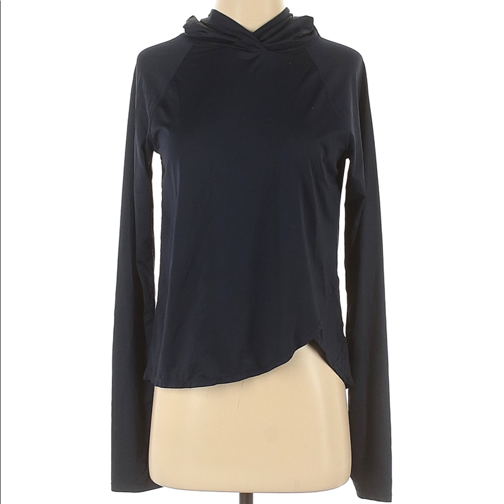 Athleta Black Nylon Lycra Hoodie